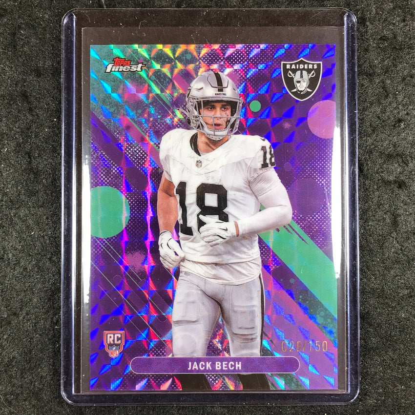 2025 Topps Finest NFL JAKE BECH Common Rookie Purple Geometric 28/150
