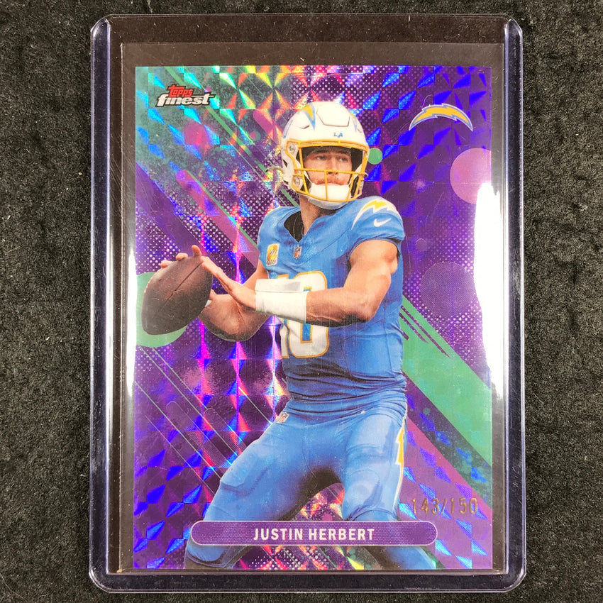 2025 Topps Finest NFL JUSTIN HERBERT Common Purple Geometric 143/150