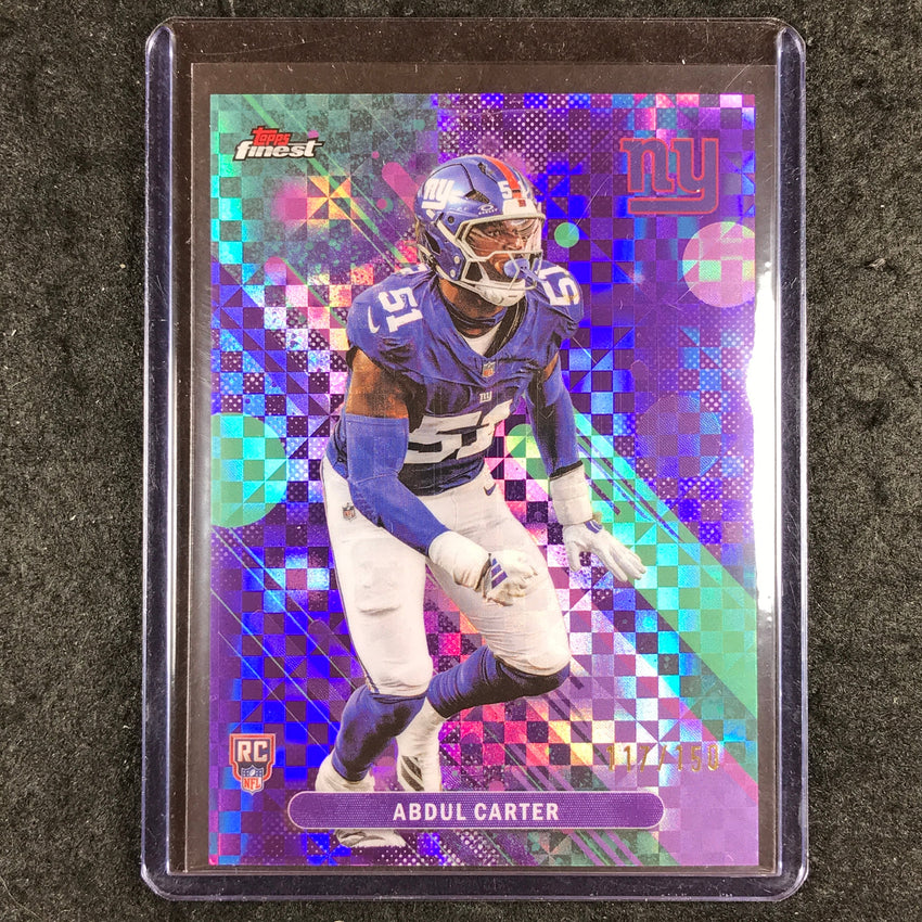 2025 Topps Finest NFL ABDUL CARTER Common Rookie Purple X-Fractor 117/150