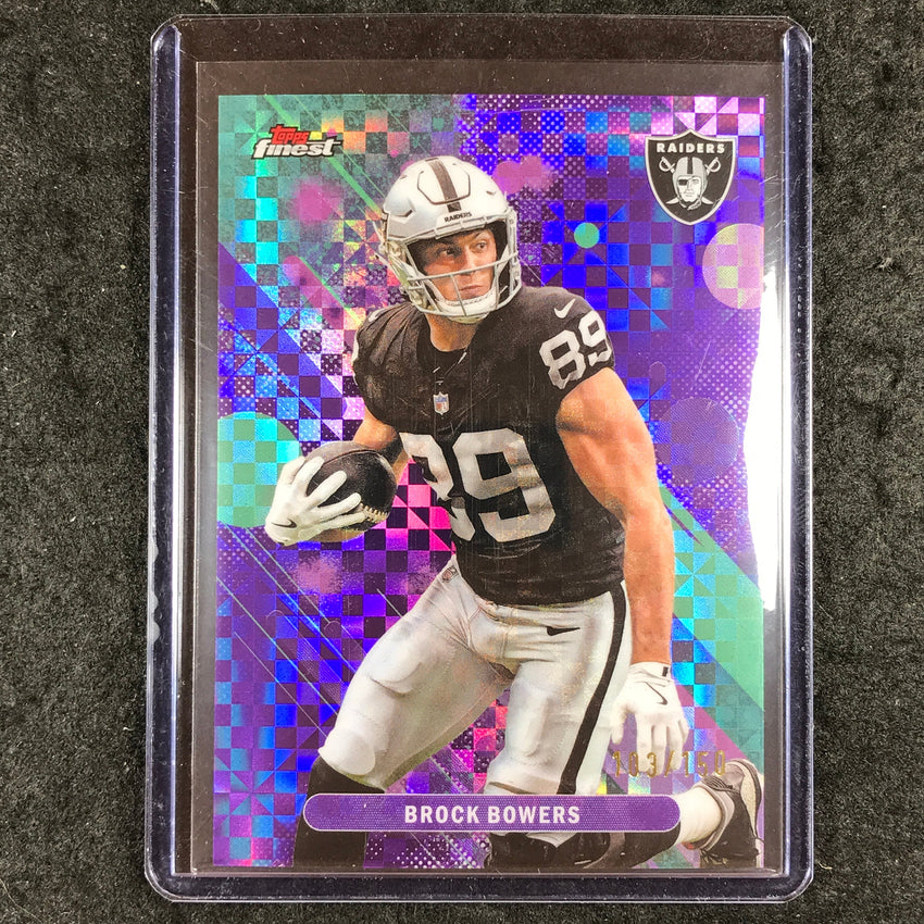 2025 Topps Finest NFL BROCK BOWERS Common Purple X-Fractor 103/150