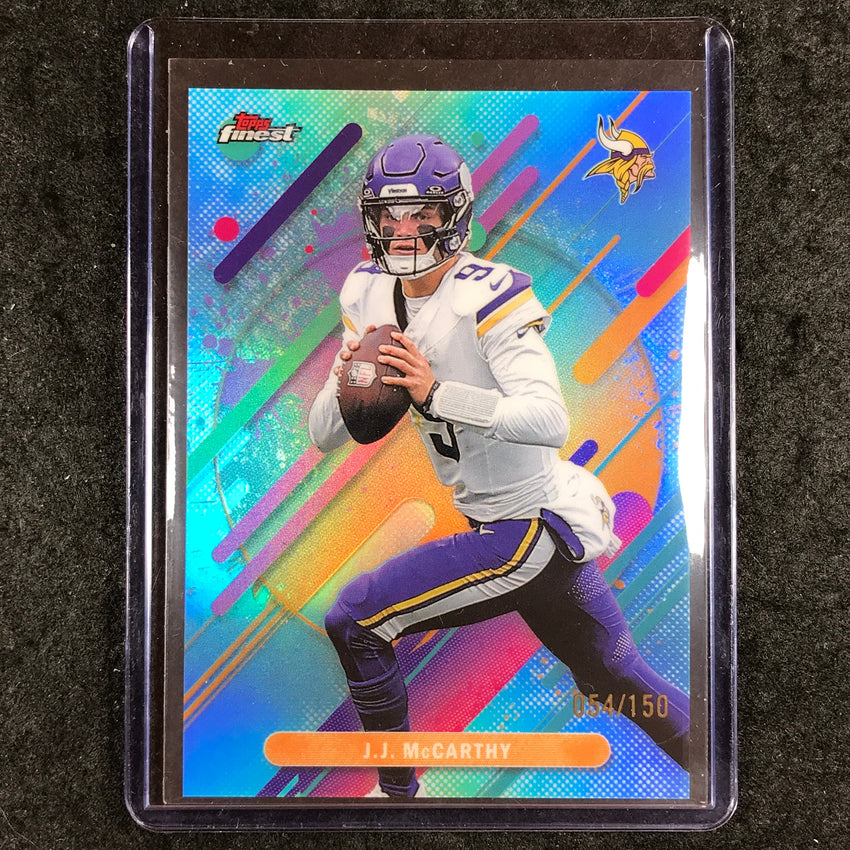 2025 Topps Finest NFL J.J. MCCARTHY Rare Sky Blue 54/150