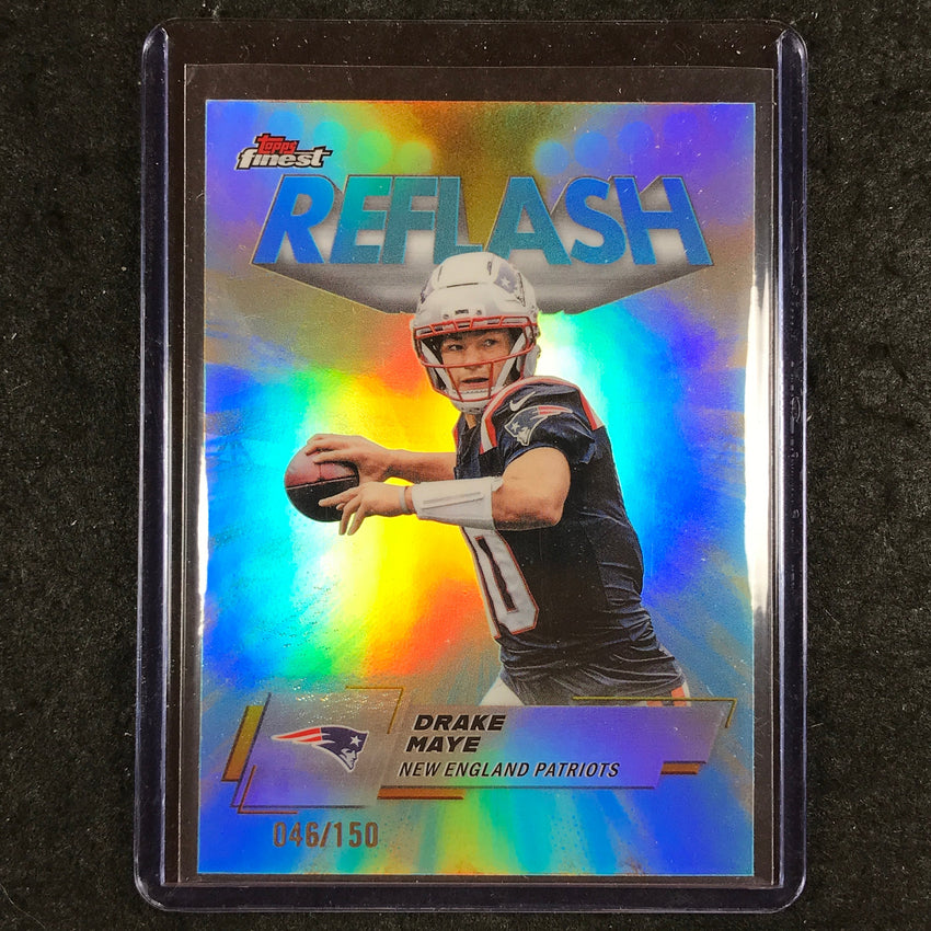 2025 Topps Finest NFL DRAKE MAYE Reflash Sky Blue 46/150