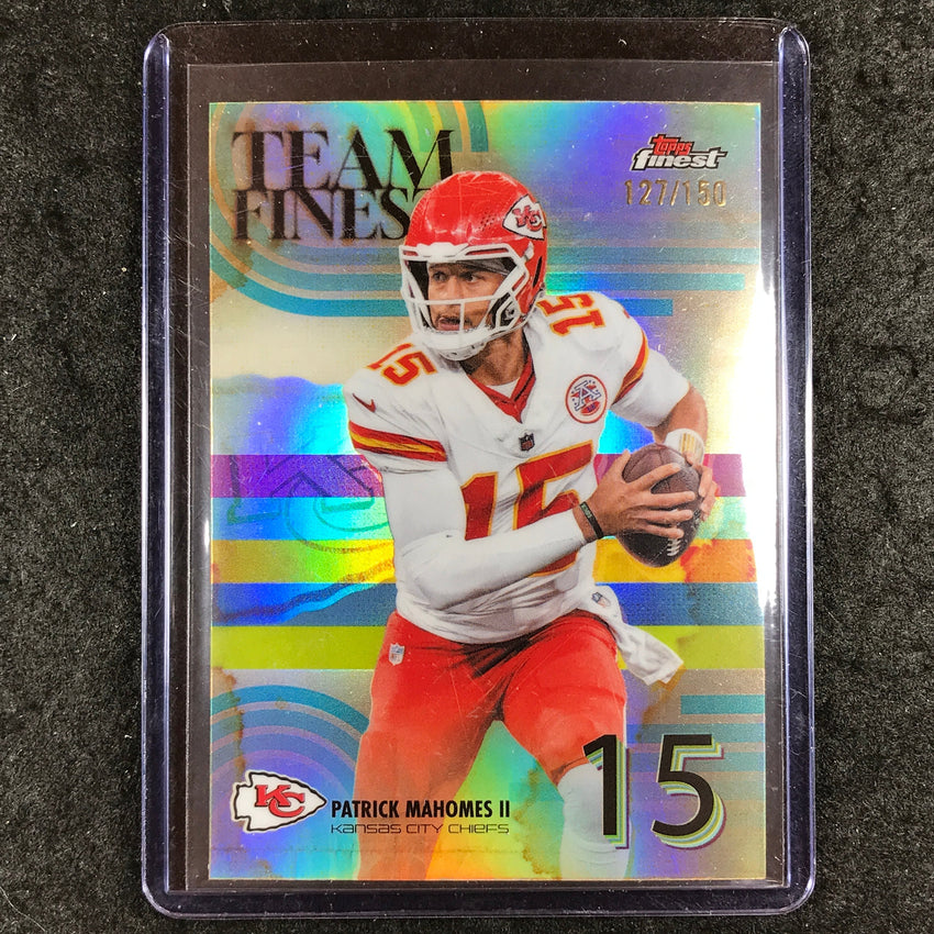 2025 Topps Finest NFL PATRICK MAHOMES II Team Finest Sky Blue 127/150