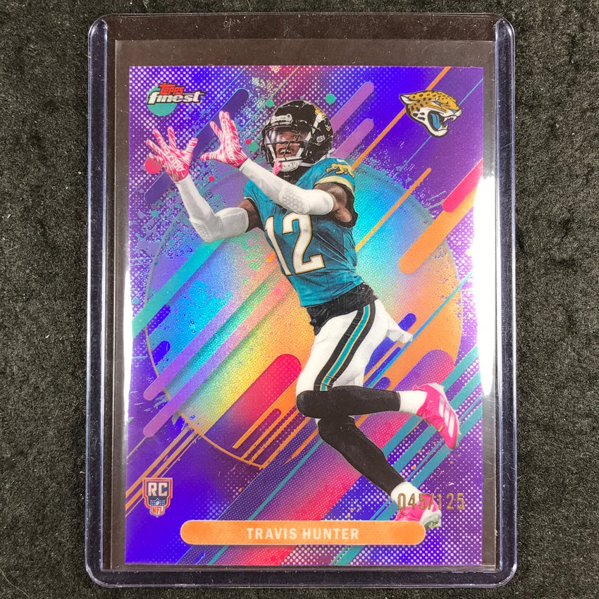 2025 Topps Finest NFL TRAVIS HUNTER Rare Rookie Purple 45/125