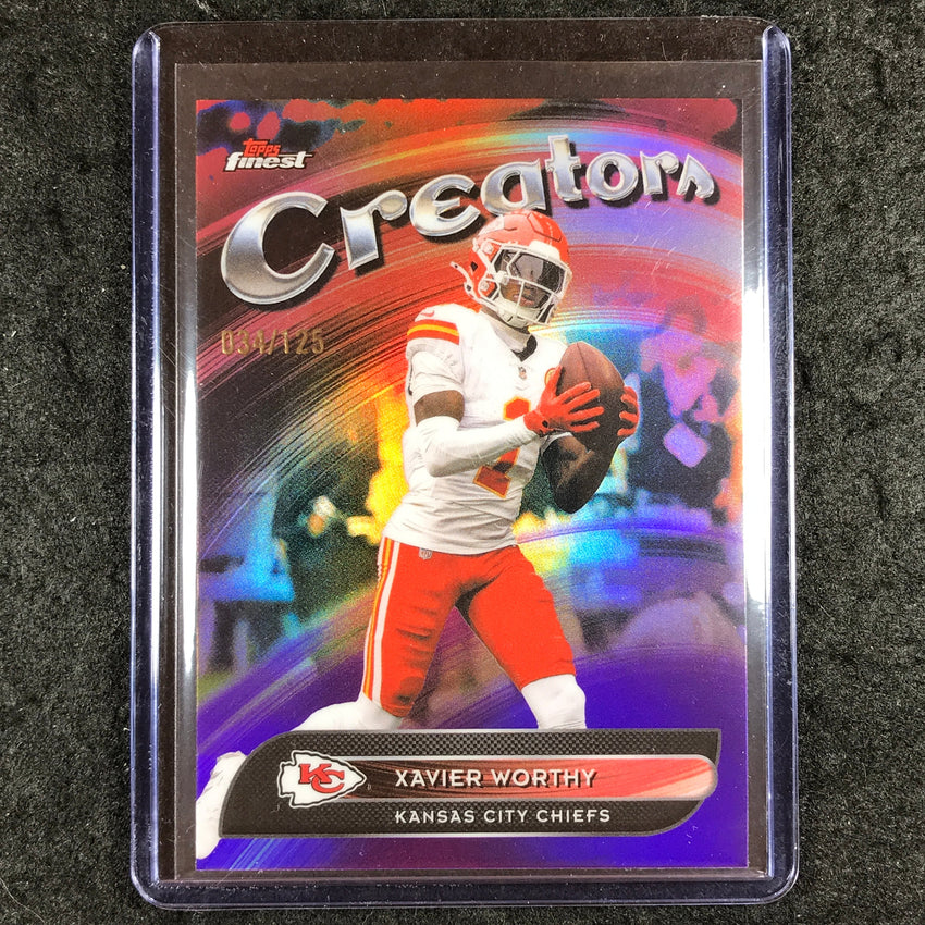 2025 Topps Finest NFL XAVIER WORTHY Creators Purple 34/125