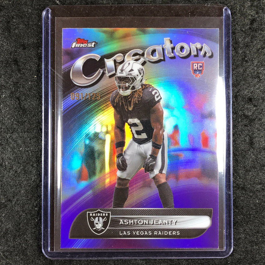 2025 Topps Finest NFL ASHTON JEANTY Creators Rookie Purple 91/125