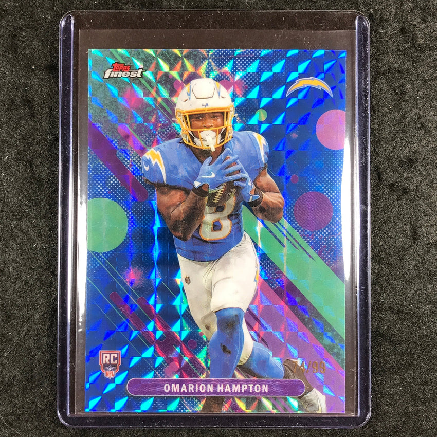 2025 Topps Finest NFL OMARIAN HAMPTON Common Rookie Blue Geometric 74/99