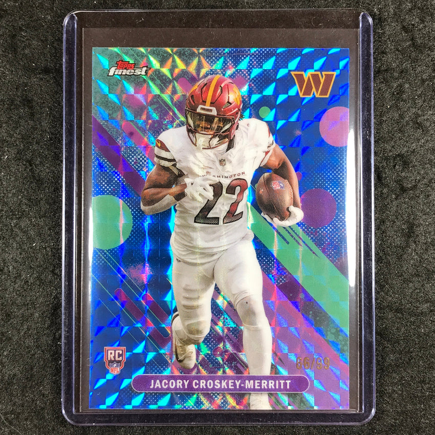 2025 Topps Finest NFL JACORY CROCKEY-MERRITT Common Rookie Blue Geometric 66/99