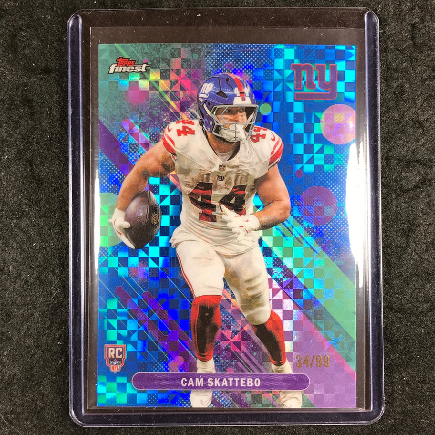 2025 Topps Finest NFL CAM SKATTEBO Common Rookie Blue X-Fractor 34/99