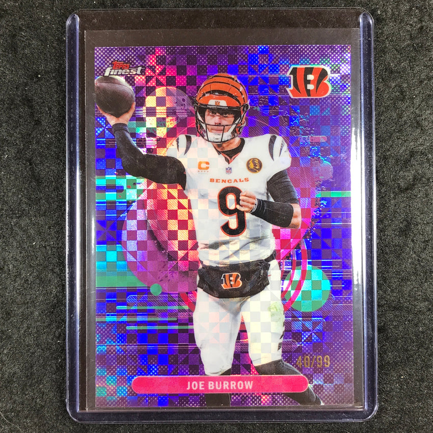 2025 Topps Finest NFL JOE BURROW Uncommon Purple X-Fractor 40/99