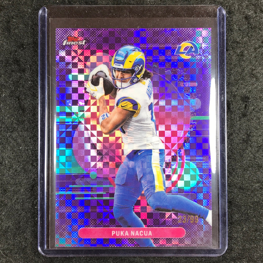 2025 Topps Finest NFL PUKA NACUA Uncommon Purple X-Fractor 23/99