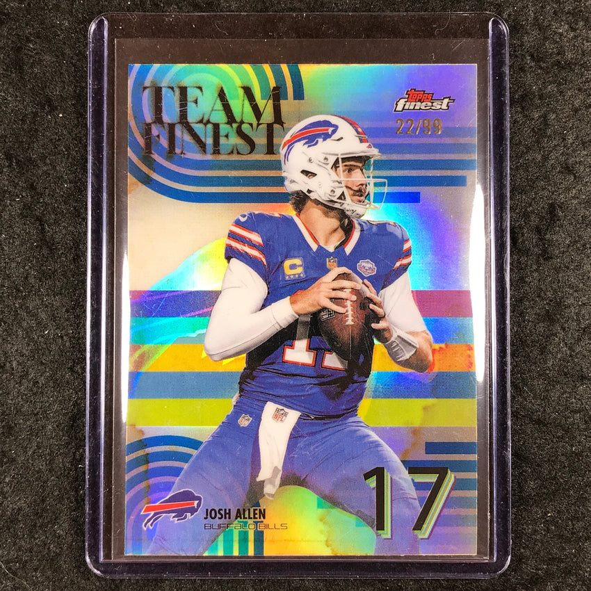 2025 Topps Finest NFL JOSH ALLEN Team Finest Blue 22/99