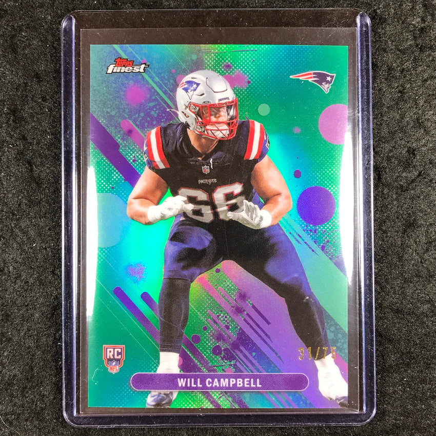 2025 Topps Finest NFL WILL CAMPBELL Common Rookie Green 31/75