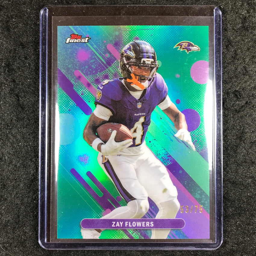 2025 Topps Finest NFL ZAY FLOWERS Common Green 53/75