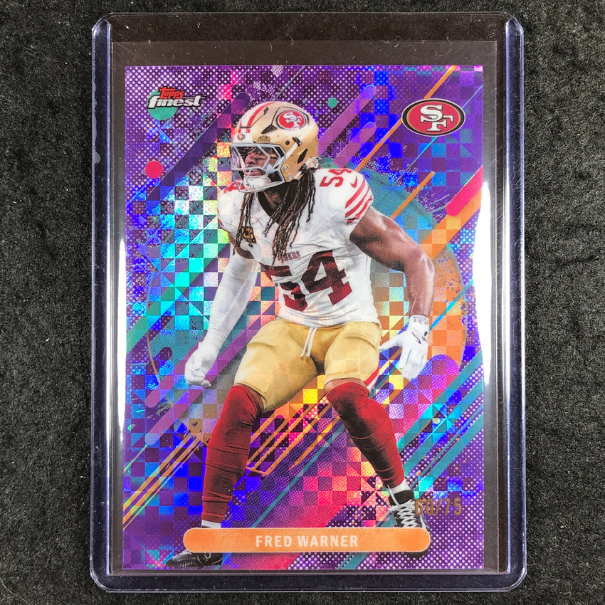 2025 Topps Finest NFL FRED WARNER Rare Purple X-Fractor 60/75