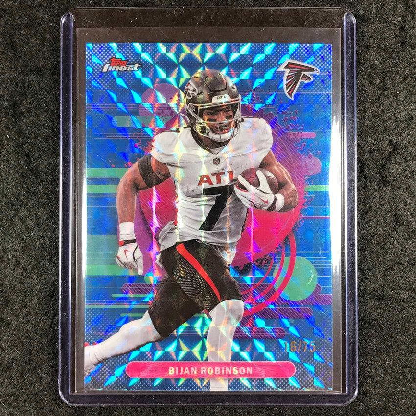 2025 Topps Finest NFL BIJAN ROBINSON Uncommon Blue Geometric 16/75