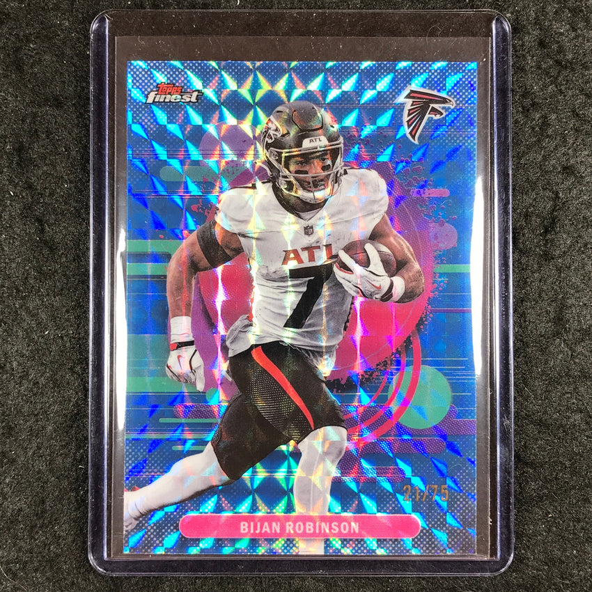 2025 Topps Finest NFL BIJAN ROBINSON Uncommon Blue Geometric 21/75