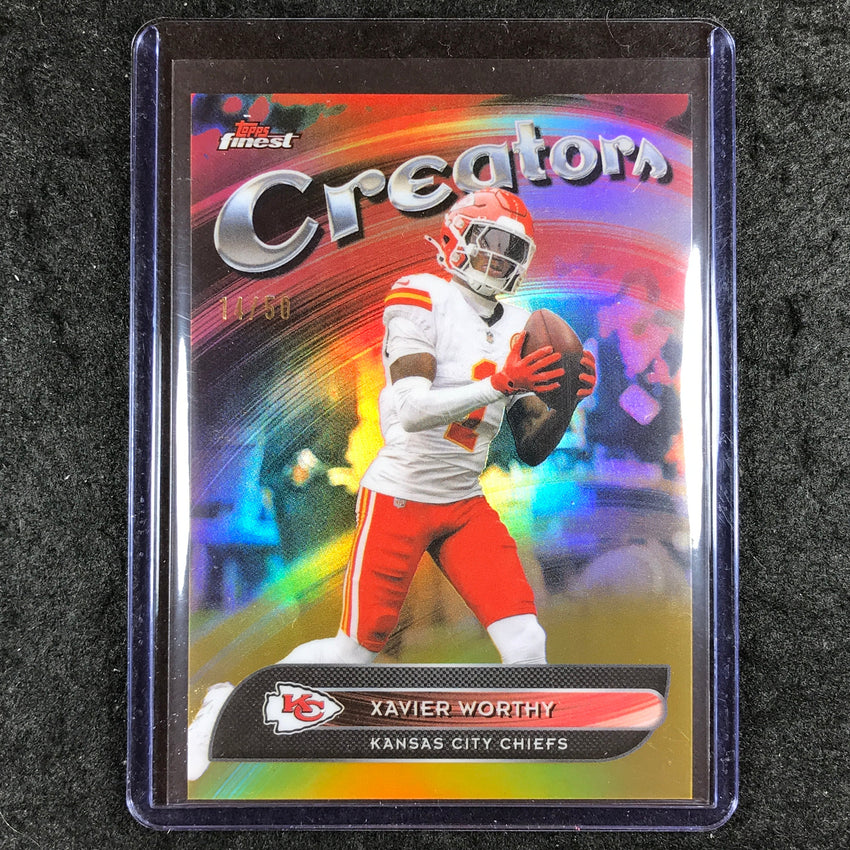 2025 Topps Finest NFL XAVIER WORTHY Creators Gold 14/50