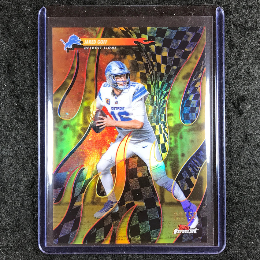 2025 Topps Finest NFL JARED GOFF Torchers Gold 22/50