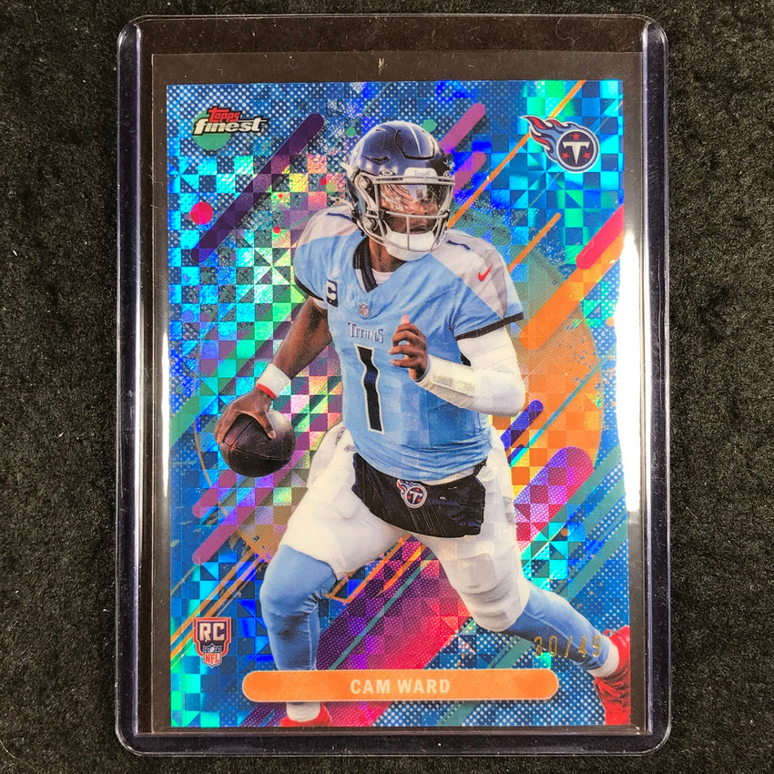 2025 Topps Finest NFL CAM WARD Rare Rookie Blue X-Fractor 30/49