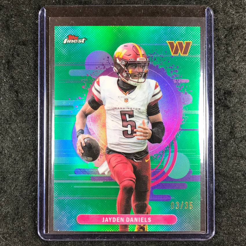 2025 Topps Finest NFL JAYDEN DANIELS Uncommon Green 3/35