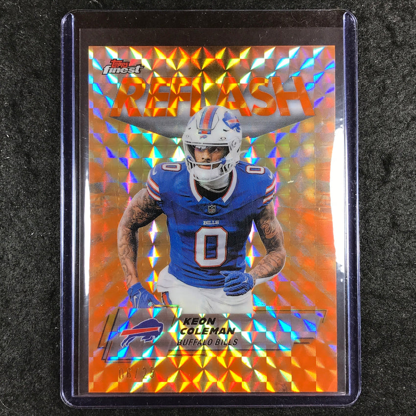 2025 Topps Finest NFL KEON COLEMAN Reflash Orange Geometric 6/25