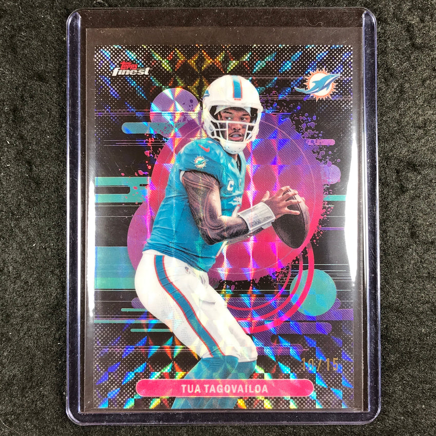 2025 Topps Finest NFL TUA TAGOVAILOA Uncommon Black Geometric 10/15