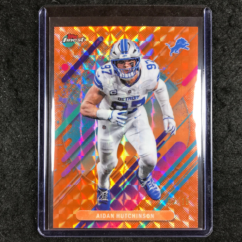 2025 Topps Finest NFL AIDAN HUTCHINSON Rare Orange Geometric 2/15