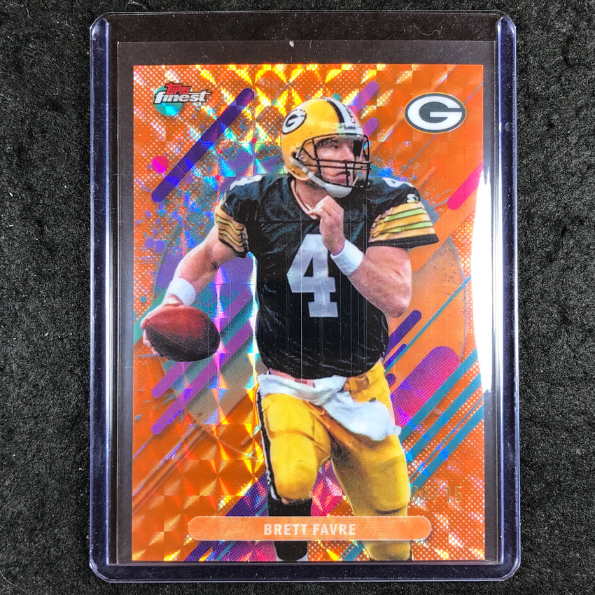 2025 Topps Finest NFL BRETT FAVRE Rare Orange Geometric 8/15