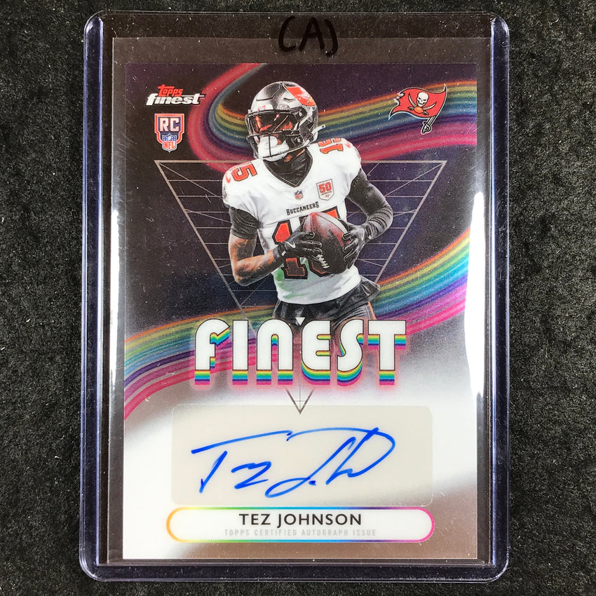 2025 Topps Finest NFL TEZ JOHNSON Rookie Finest Auto Base #TZJ (A)