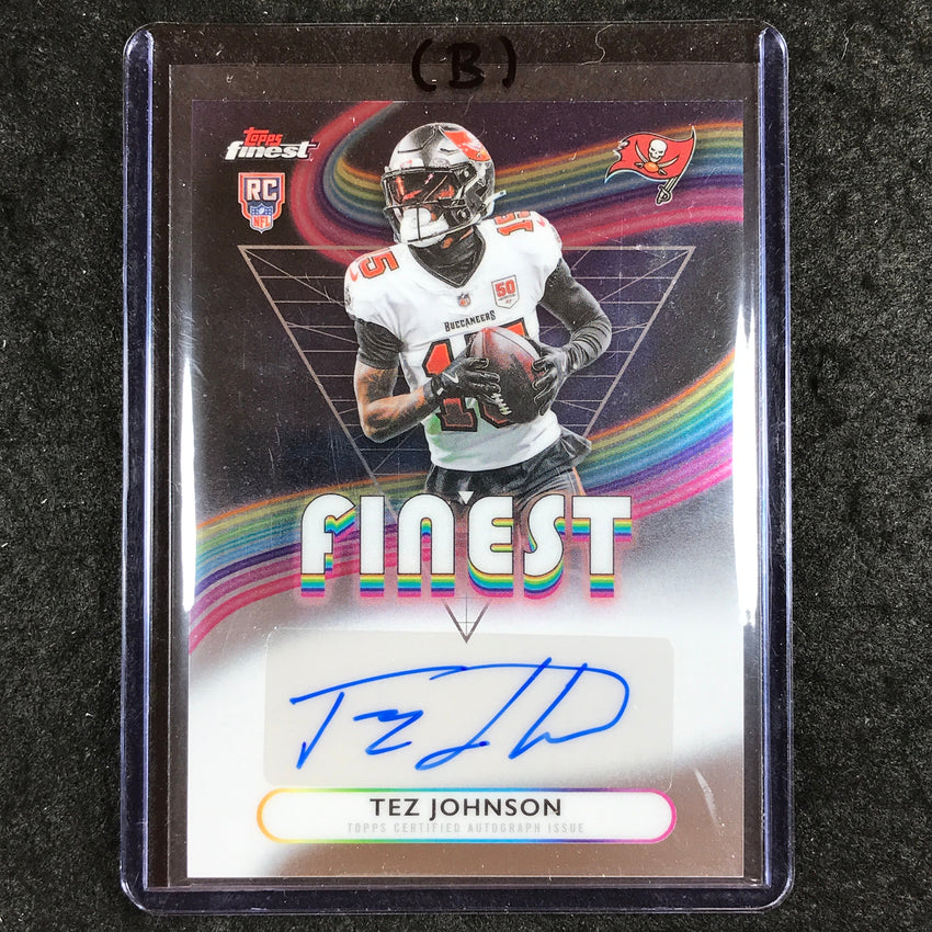 2025 Topps Finest NFL TEZ JOHNSON Rookie Finest Auto Base #TZJ (B)