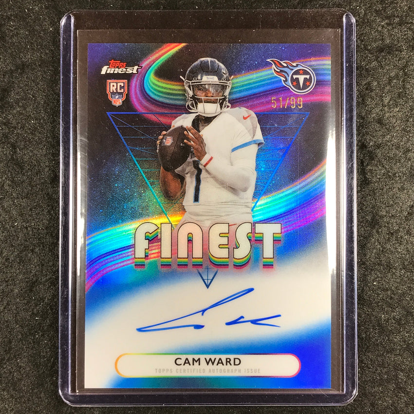2025 Topps Finest NFL CAM WARD Rookie Finest Auto Blue 51/99