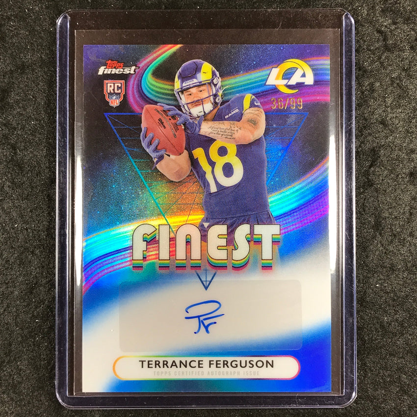 2025 Topps Finest NFL TERRANCE FERGUSON Rookie Finest Auto Blue 36/99
