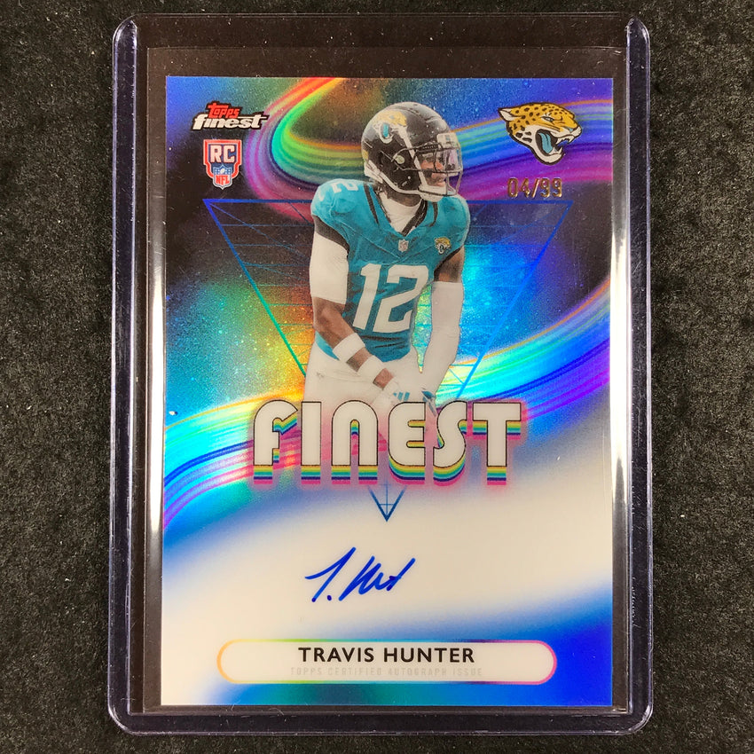 2025 Topps Finest NFL TRAVIS HUNTER Rookie Finest Auto Blue 4/99