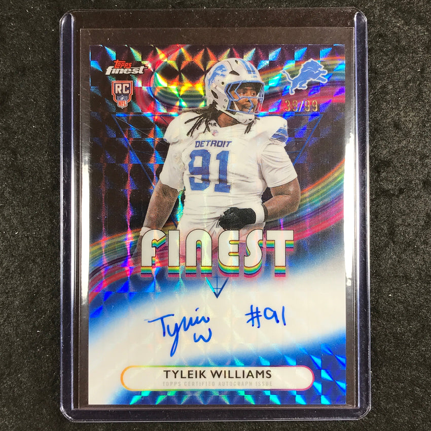2025 Topps Finest NFL TYLEIK WILLIAMS Rookie Finest Auto Blue Geometric 39/99