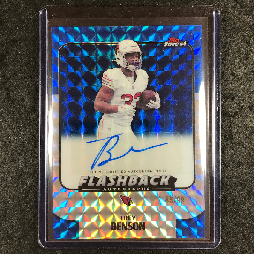 2025 Topps Finest NFL TREY BENSON Flashback Auto Blue Geometric 45/99