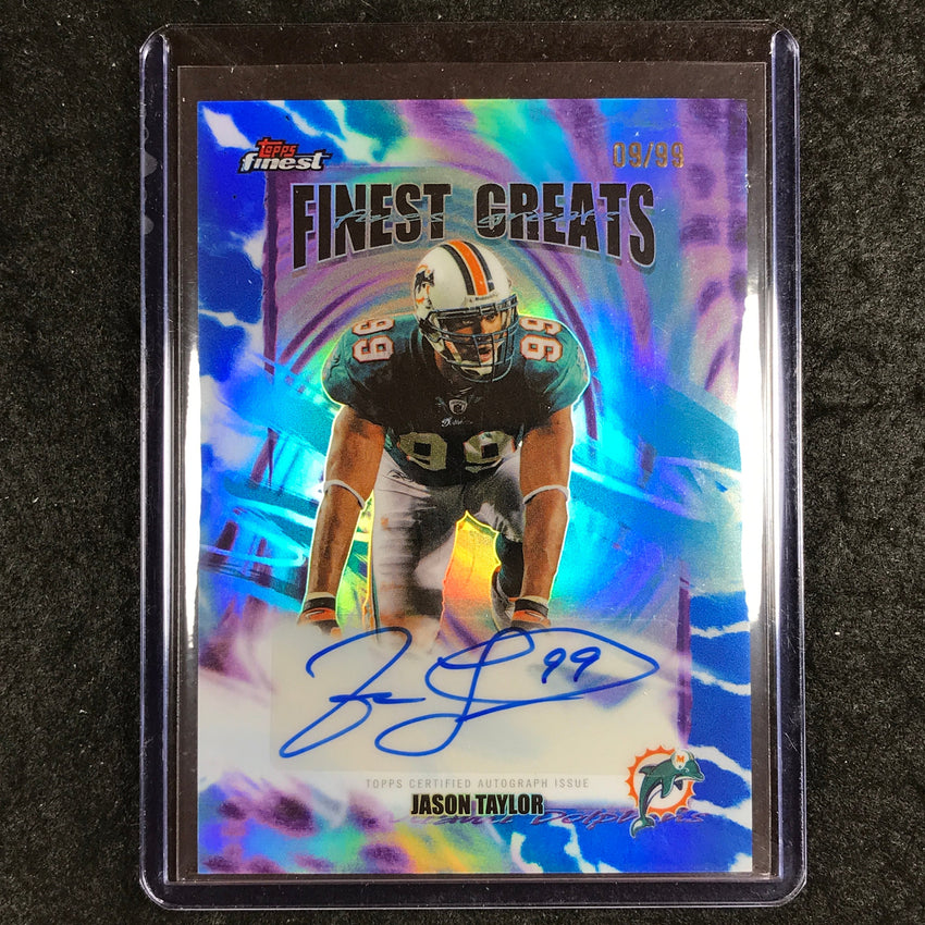 2025 Topps Finest NFL JASON TAYLOR Finest Greats Auto Blue 9/99