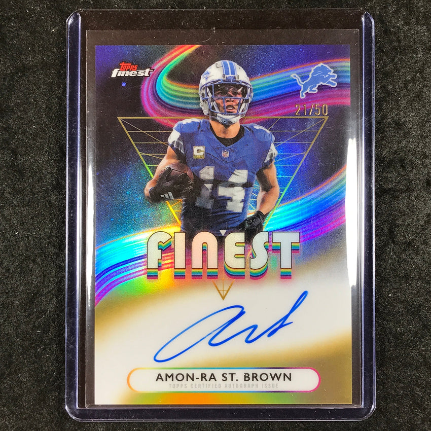 2025 Topps Finest NFL AMON-RA ST. BROWN Finest Auto Gold 21/50