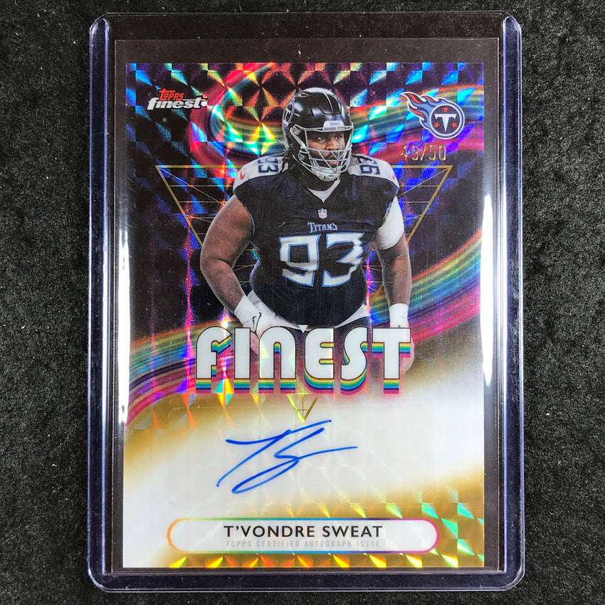 2025 Topps Finest NFL T'VONDRE SWEAT Finest Auto Gold Geometric 49/50