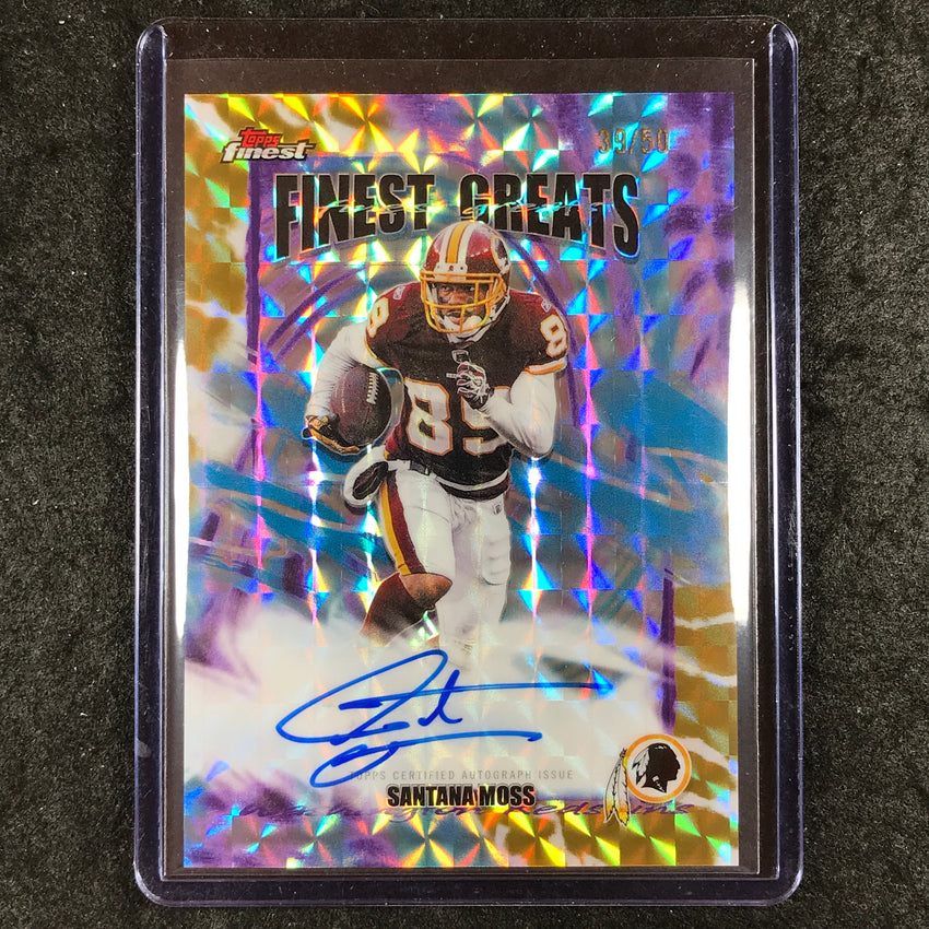 2025 Topps Finest NFL SANTANA MOSS Finest Greats Auto Gold Geometric 39/50
