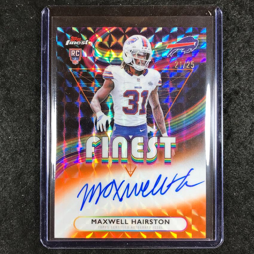 2025 Topps Finest NFL MAXWELL HAIRSTON Rookie Finest Auto Orange Geometric 21/25