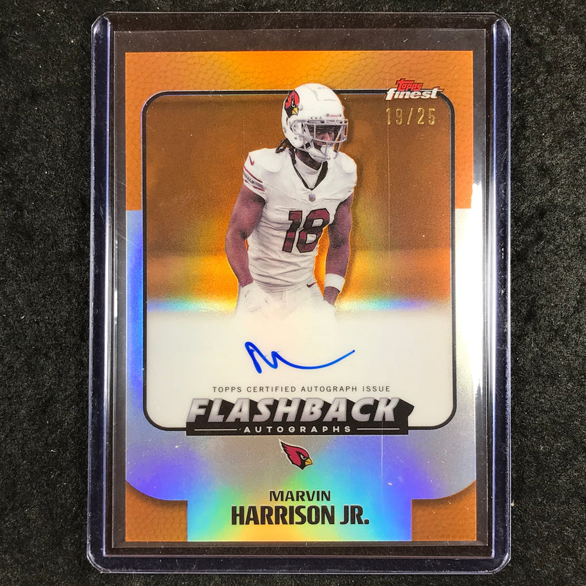 2025 Topps Finest NFL MARVIN HARRISON JR. Flashback Auto Orange 19/25