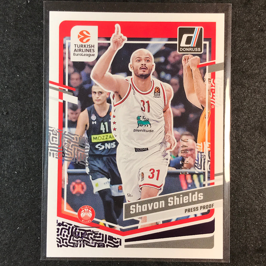 2023-24 Donruss Euroleague SHAVON SHIELDS Base Purple Press Proof /249 #105