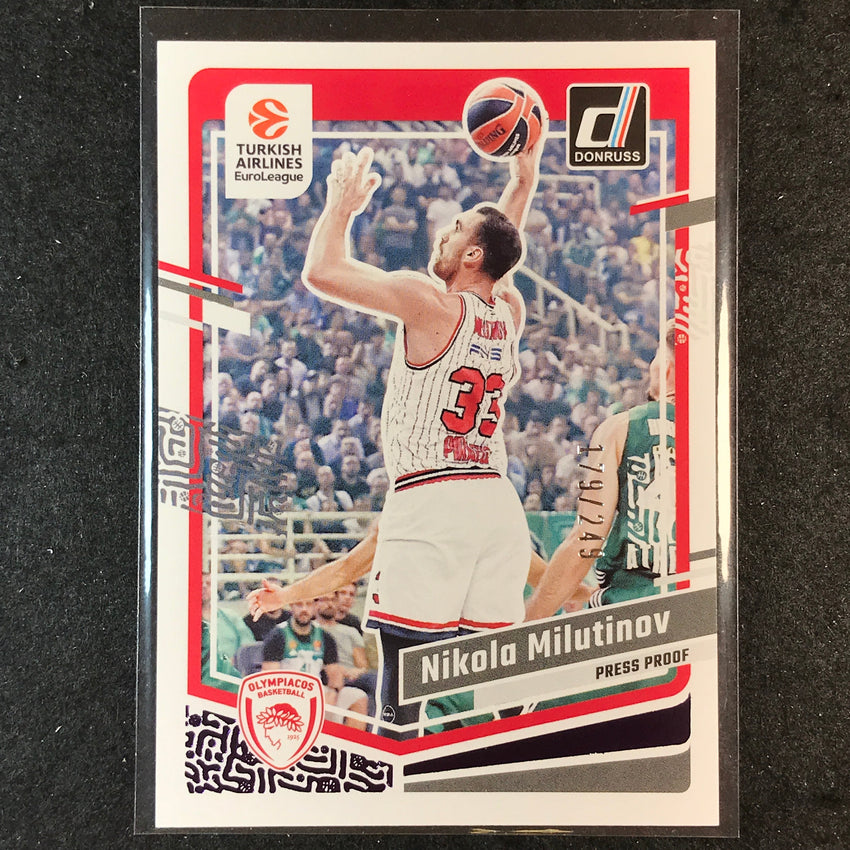2023-24 Donruss Euroleague NIKOLA MILUTINOV Base Purple Press Proof /249 #106