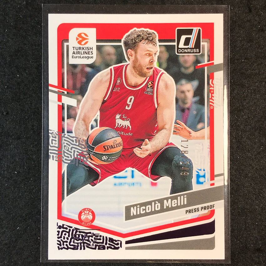 2023-24 Donruss Euroleague NICOLO MELLI Base Purple Press Proof /249 #117