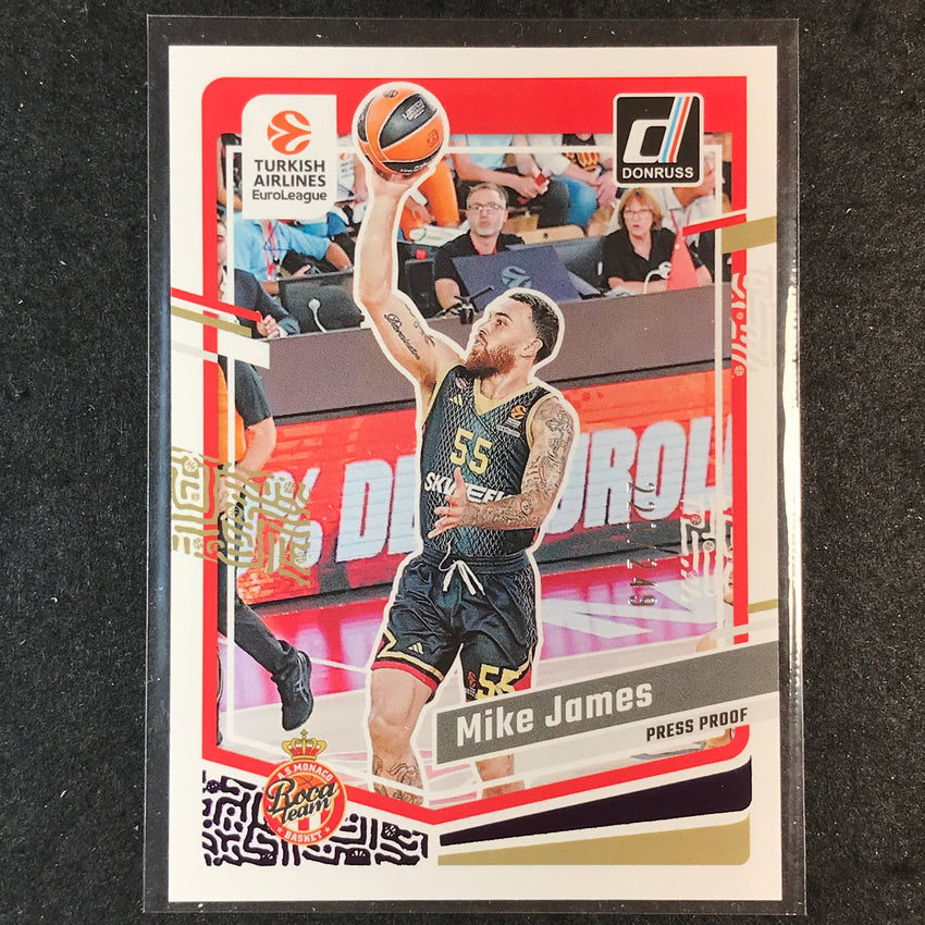 2023-24 Donruss Euroleague MIKE JAMES Base Purple Press Proof /249 #128