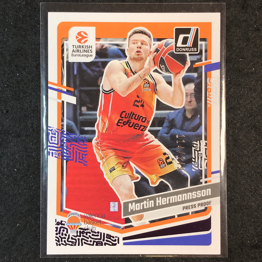 2023-24 Donruss Euroleague MARTIN HERMANNSSON Base Purple Press Proof /249 #135