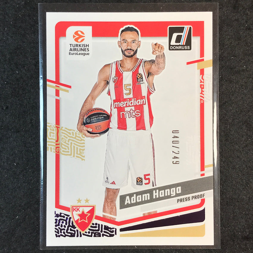 2023-24 Donruss Euroleague ADAM HANGA Base Purple Press Proof /249 #136