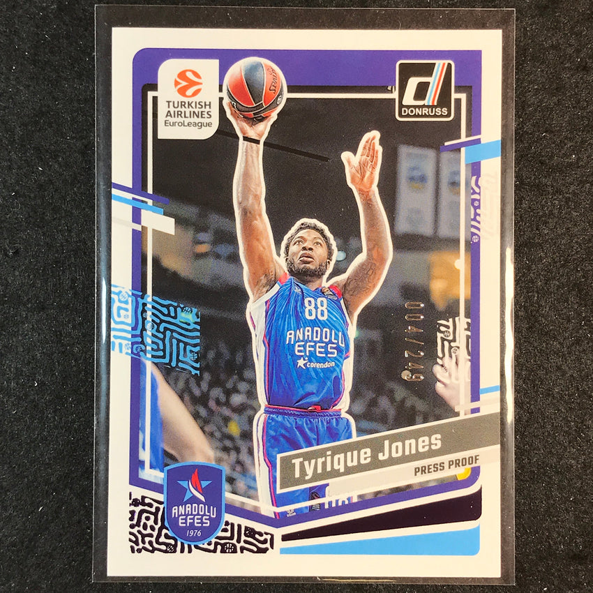 2023-24 Donruss Euroleague TYRIQUE JONES Base Purple Press Proof /249 #145