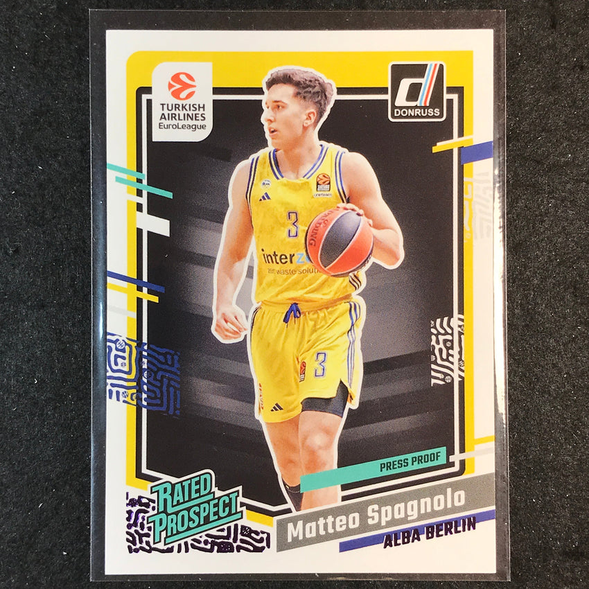 2023-24 Donruss Euroleague MATTEO SPAGNOLO Prospect Purple Press Proof /249 #156